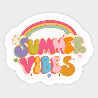 Summer vibes Retro  groovy Sticker